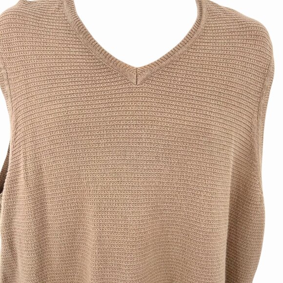 ARROW BEIGE KNIT V-NECK MEN'S SWEATER VEST - L - Picture 2 of 4